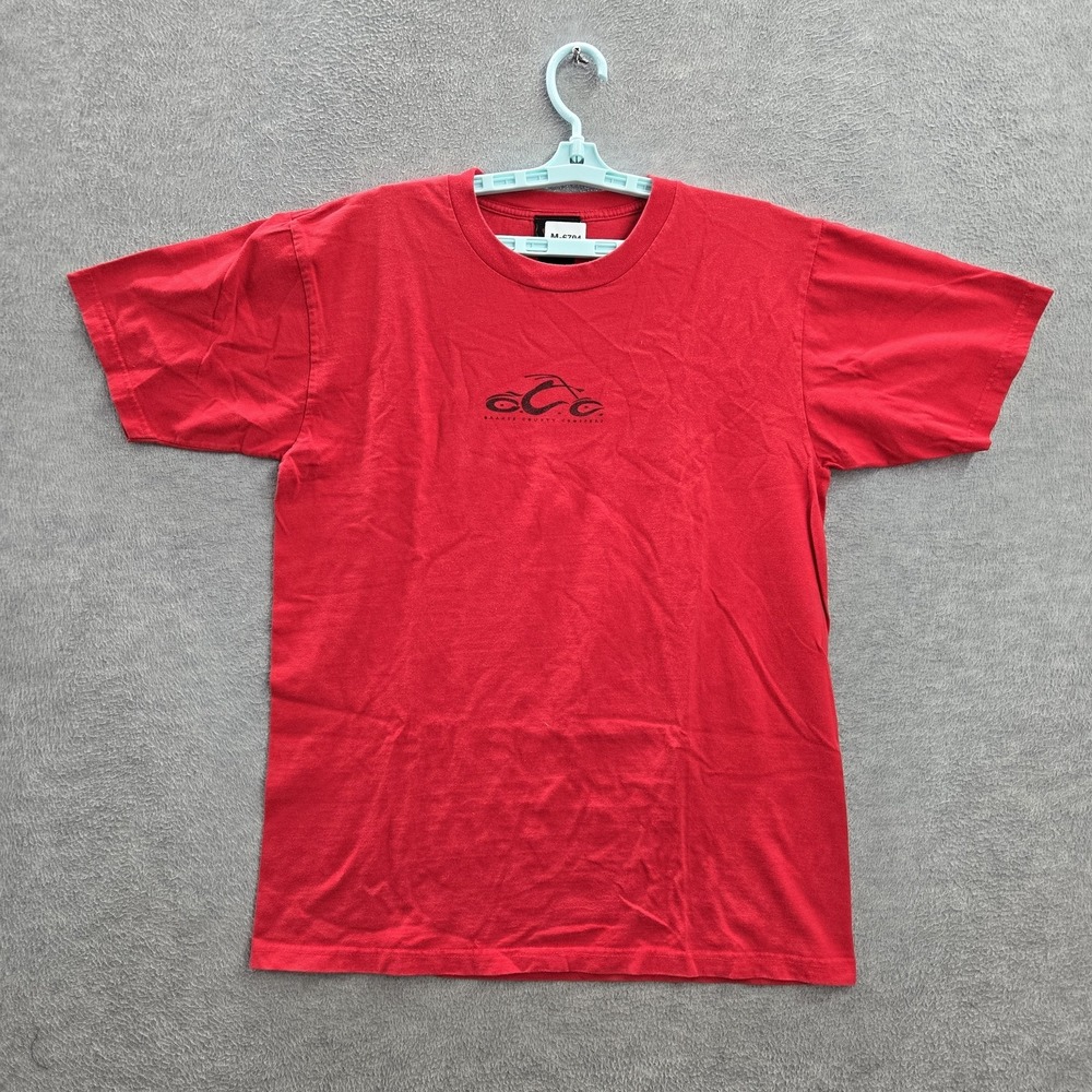 Orange County Choppers Men‎ Shirt Large Red Logo Graphic Print Short Sleeve Tee
